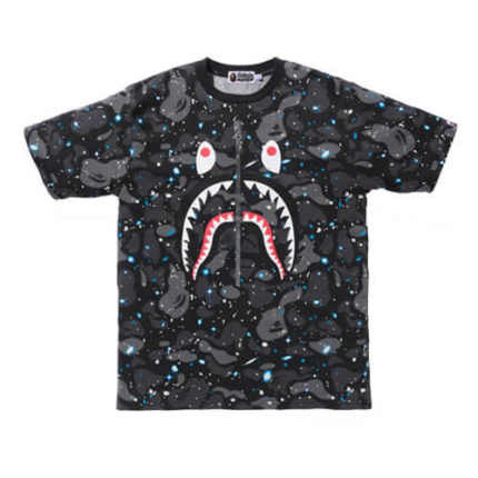 Bape Shark Camo Luminous Classic Cotton T Shirt