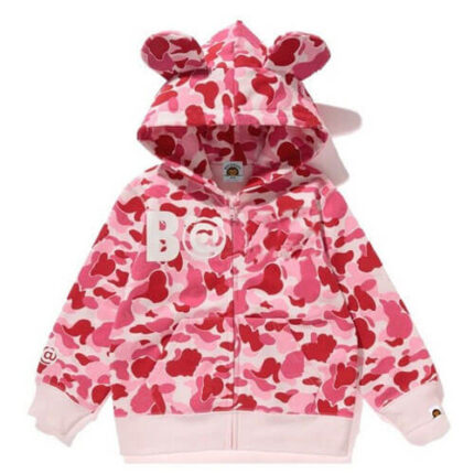 Bape X Bearbrick shark Hoodie Pink